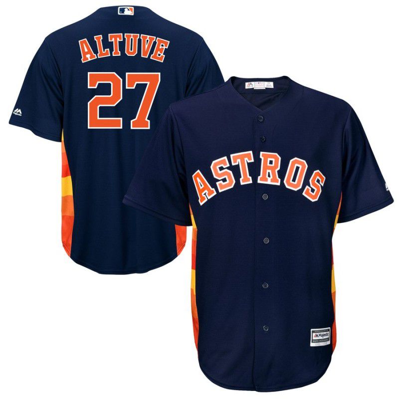 Men Houston Astros #27 Altuve Blue Game MLB Jersey->houston astros->MLB Jersey